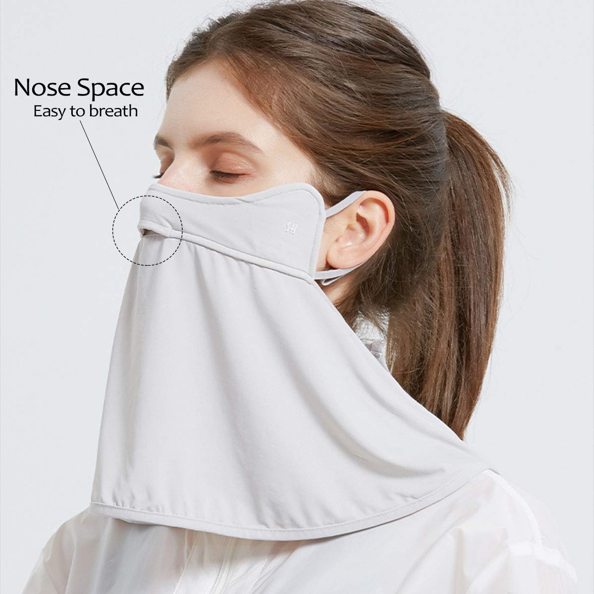 WRELS UPF 50+ Unisex Breathable Cooling Face Cover Sun UV Protection Earloop Neck Gaiter Scarf for Summer Outdoor Activities