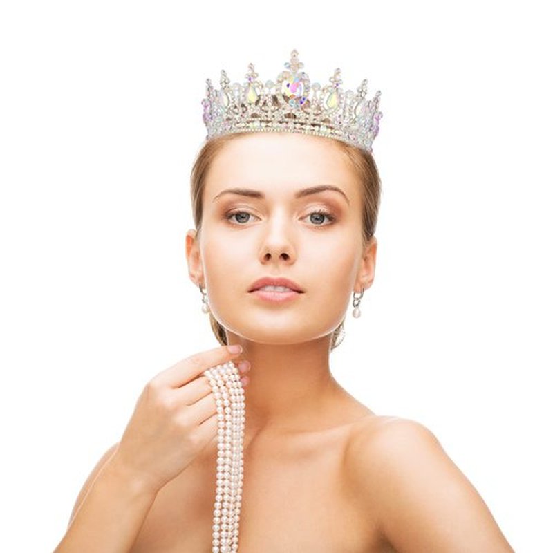 COCIDE Queen Crown for Women Crystal Tiara and Crown for Girl Rhinestones Hair Accessories for Wedding Bride Birthday Party Prom Bridal Bridesmaid (Aurora Borealis + Silver Tiara)