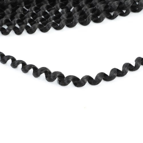 Passion Twist Hair 18 Inch Water Wave Black Color Synthetic bohemian knotless braids for Bomb Twist Locs Crochet Braiding Hair Long Curly Hair 7 Packs (18inch, 1B)
