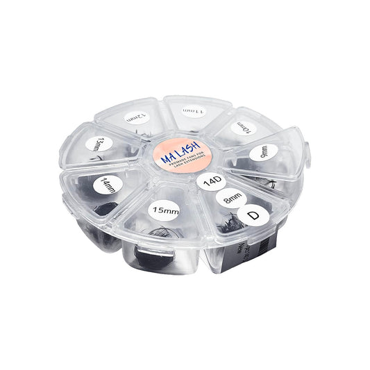 600 pcs 14D Loose Premade/promade Fans D Curl 0.05 Mixed Tray 8-15mm by MA LASH - Long Stem Volume Eyelash Extensions (14D D 0.05 8-15mm)