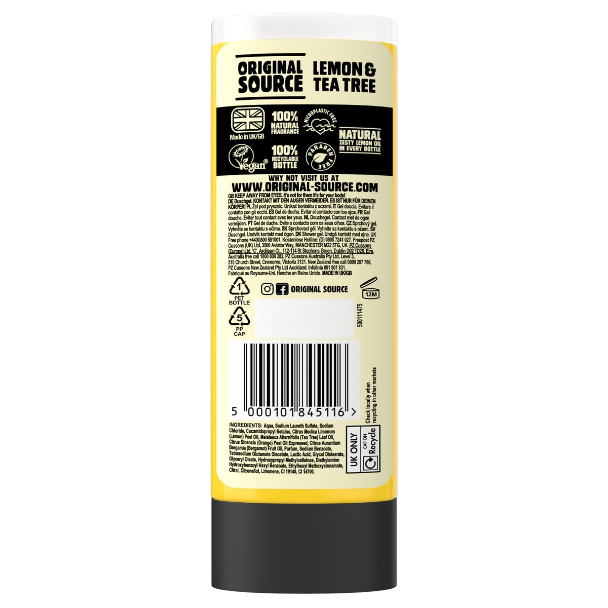 Lemon & Tea Tree Shower Gel - Refreshing Cleanser for All Skin Types | 250ml
