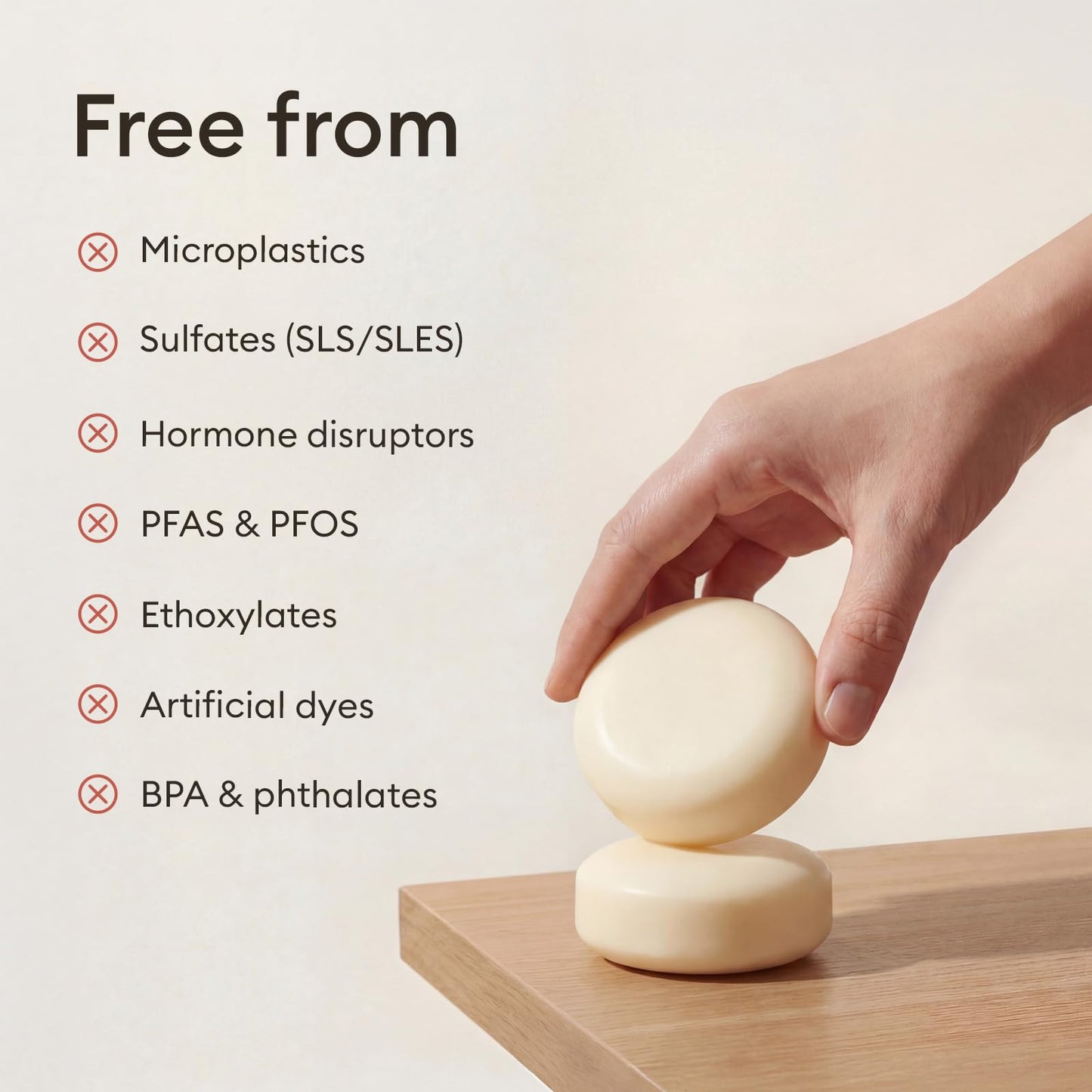 Vove Shampoo Bar Set (2 Bars + Storage Bag) - Sulfate Free Solid Shampoo for Hair Growth & Strength - Rice Protein, Ginseng & Squalane - Vanilla Cedar Scent - Plastic Free, pH Balanced, Color Safe