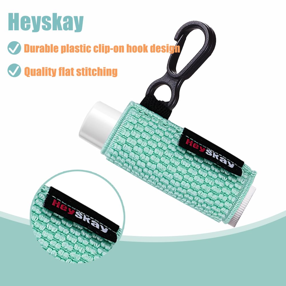 HEYSKAY Lip Balm Holder Sleeves Keychain Chapstick Elastic Sleeves