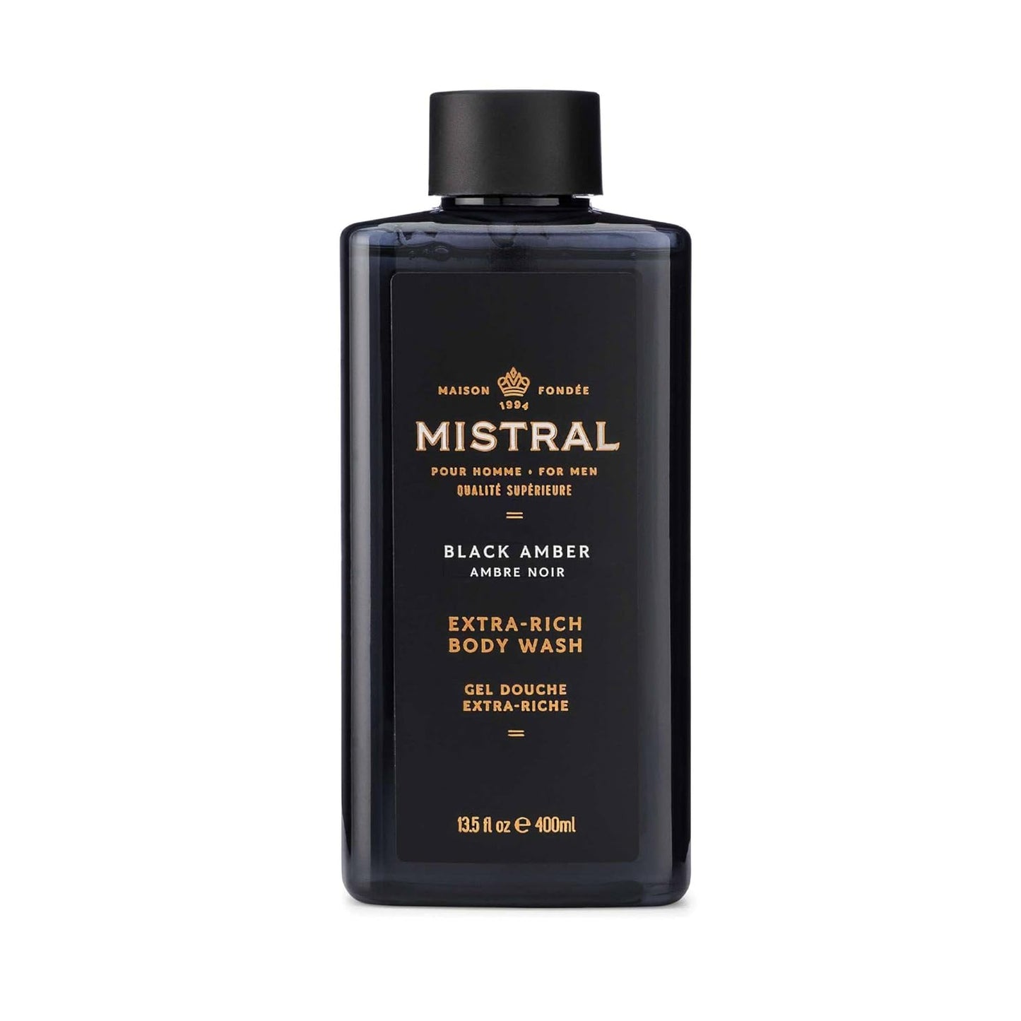 Men's 2-in-1 Body Wash & Shampoo - Black Amber, 13.5 oz | Natural, SLS & Paraben Free