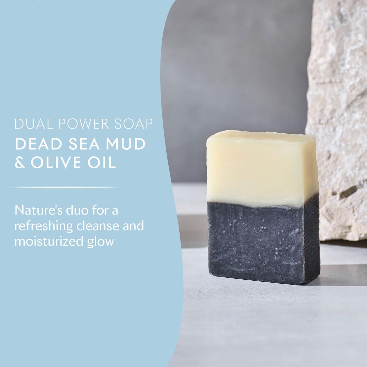 SEACRET Minerals Dual Power Soap Bar, Dead Sea Mud & Olive Oil, 3.5 Oz / 100 g