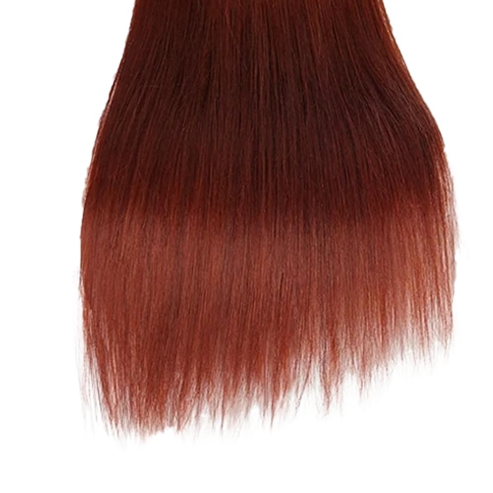 Color #33 Straight Bundles Human Hair Copper Red Human Hair Bundles 12 14 16 Inch 8A Peruvian Virgin Remy Hair 3 Bundles Reddish Brown Straight Bundles Hair Weave for Women