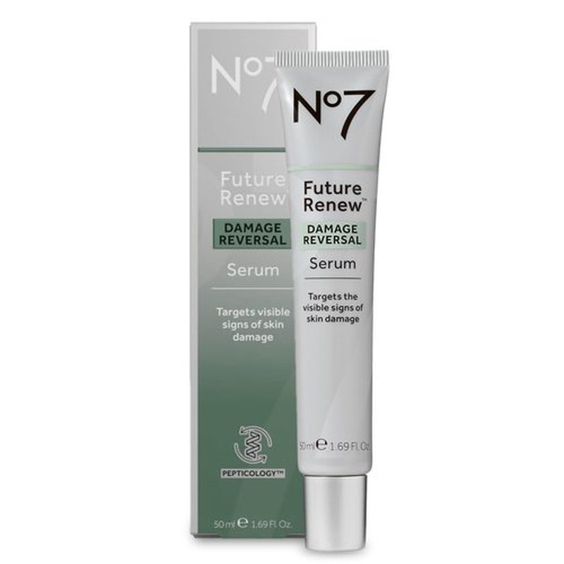 No7 Future Renew Damage Reversal Face Serum - Fast-Absorbing Peptide Serum to Help Visibly Reduce Fine Lines & Wrinkles - Enriched with Hyaluronic Acid & Niacinamide to Combat Dryness (1.69 Fl Oz)