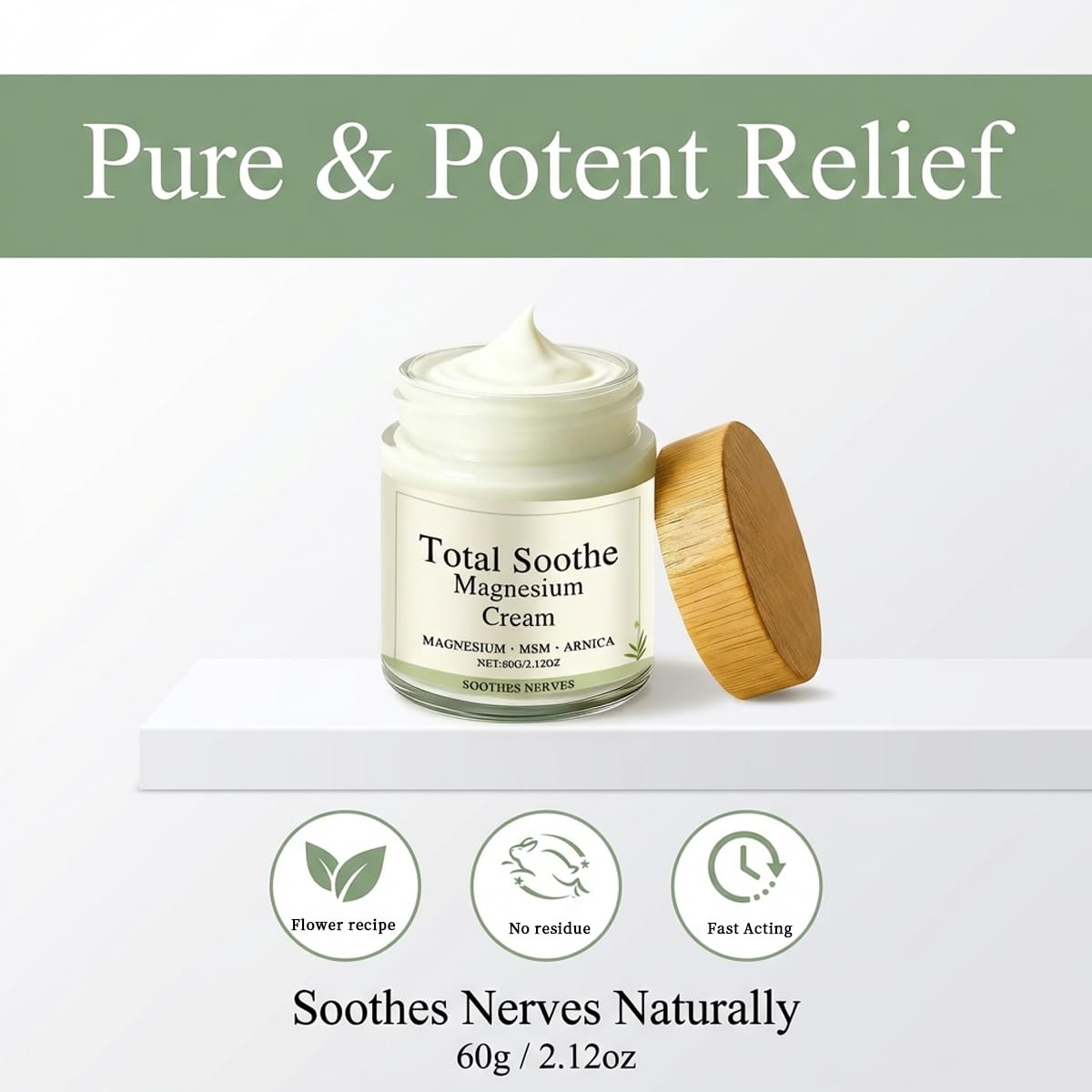 Total Relief Magnesium Cream, Joint Relief Cream with Mineral Delivery Formula, MSM & Arnica – Fast Absorbing, Non-Greasy Topical for Everyday Joint & Muscle Comfort