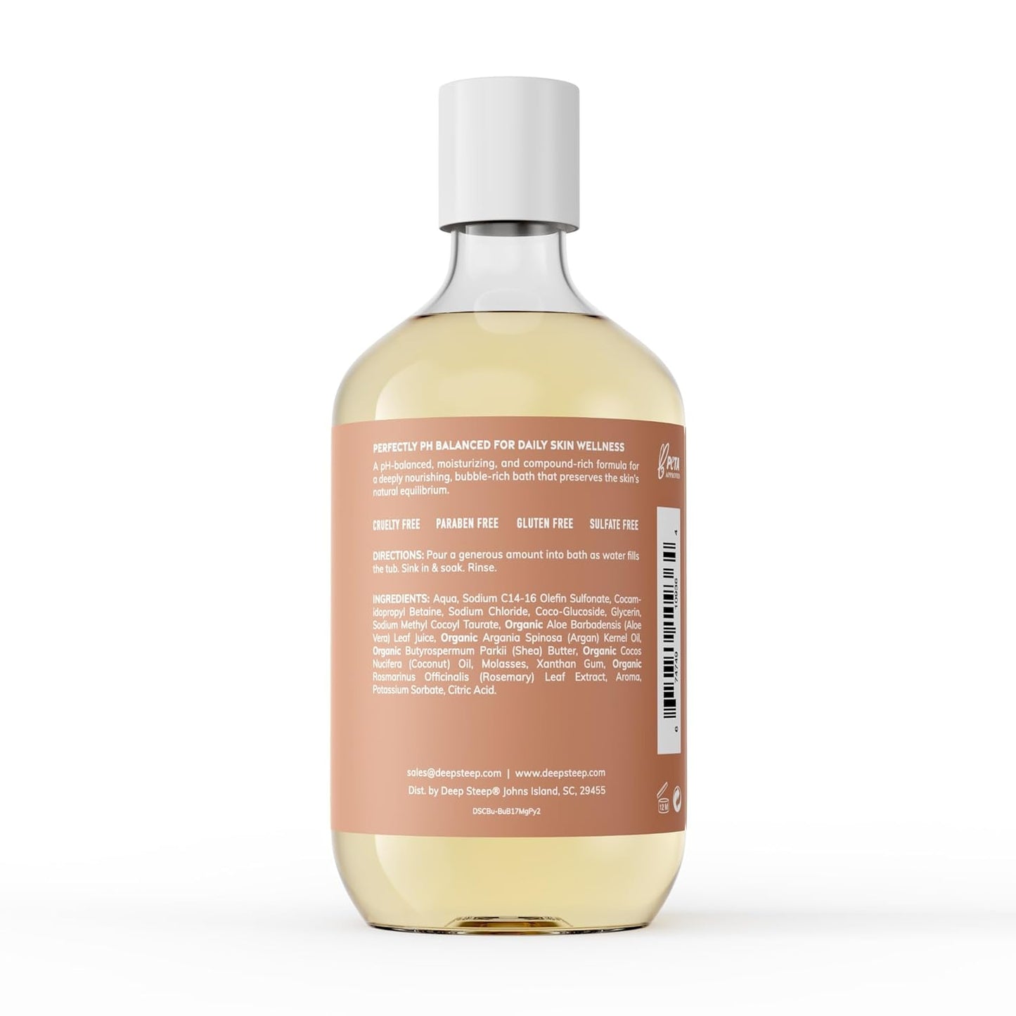 Deep Steep Bubble Bath, Lavender Chamomile, 17 oz (Pack of 2) – Soothing Soak with Shea Butter, Argan Oil, Aloe Vera & Coconut Oil – Vegan, Sulfate-Free, PH-Balanced Clean Beauty