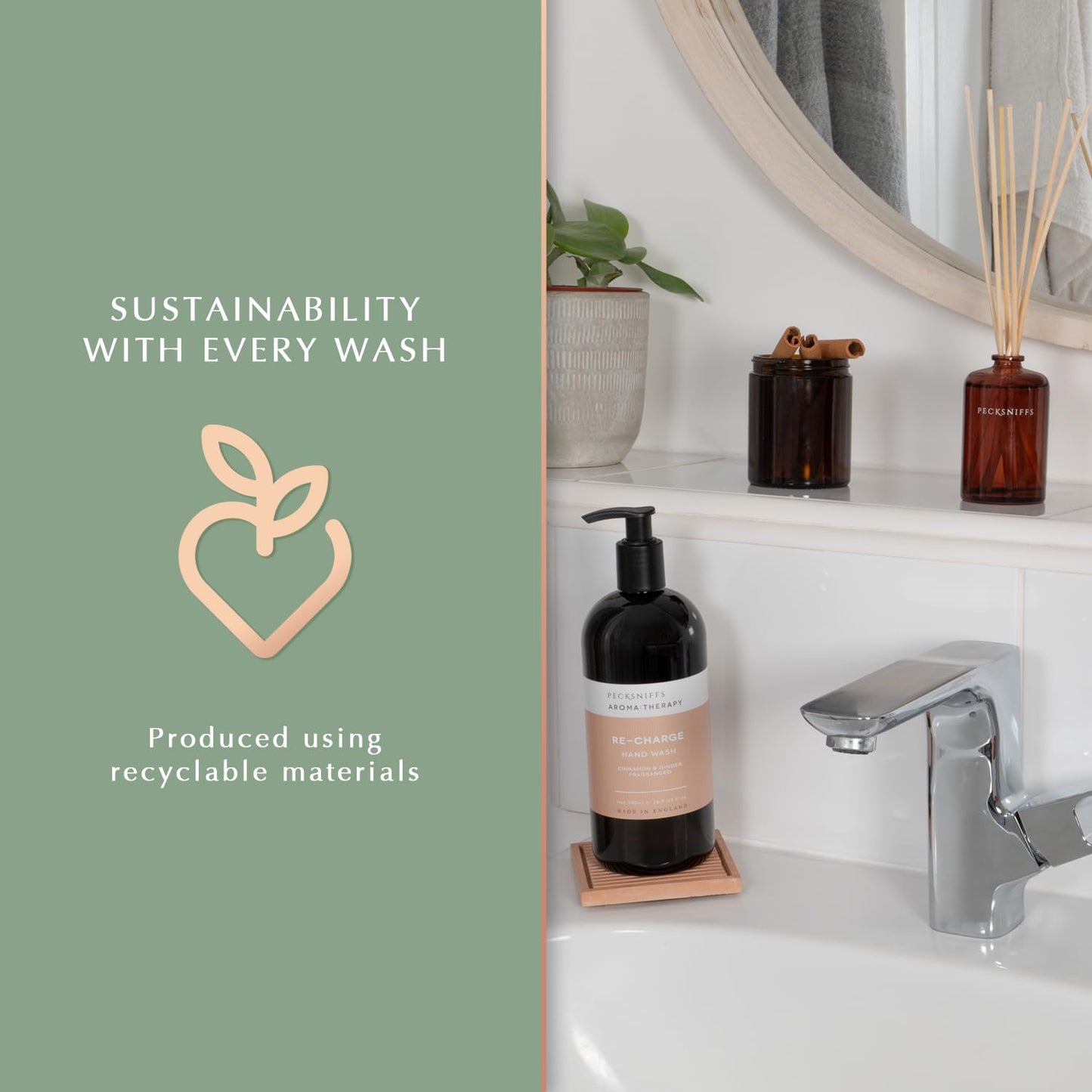Pecksniff's Hand Wash Liquid Hand Soap, Aroma:Therapy Re-Charge, 500 ml