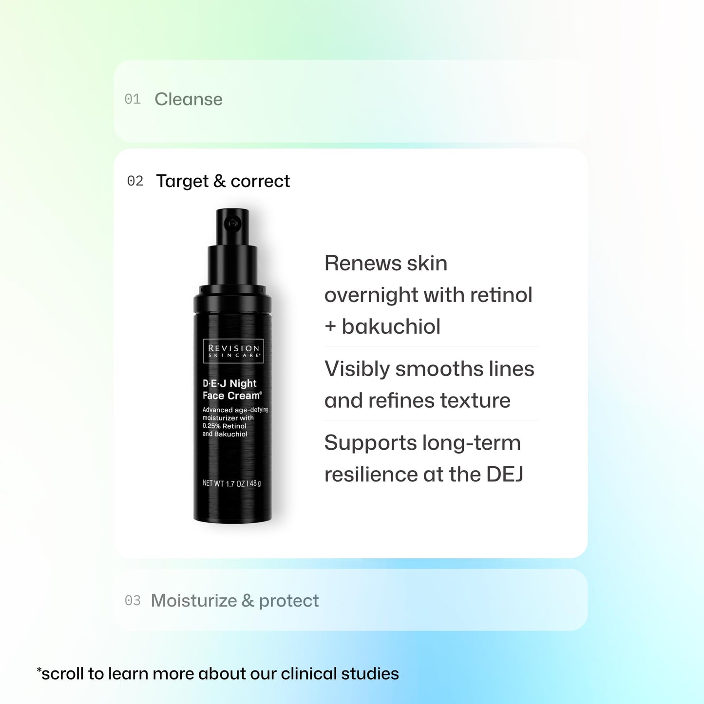 Revision Skincare D·E·J Night Face Cream®, Anti Aging Moisturizer, Antioxidant Rich with Retinol and Bakuchiol, 1.7 oz