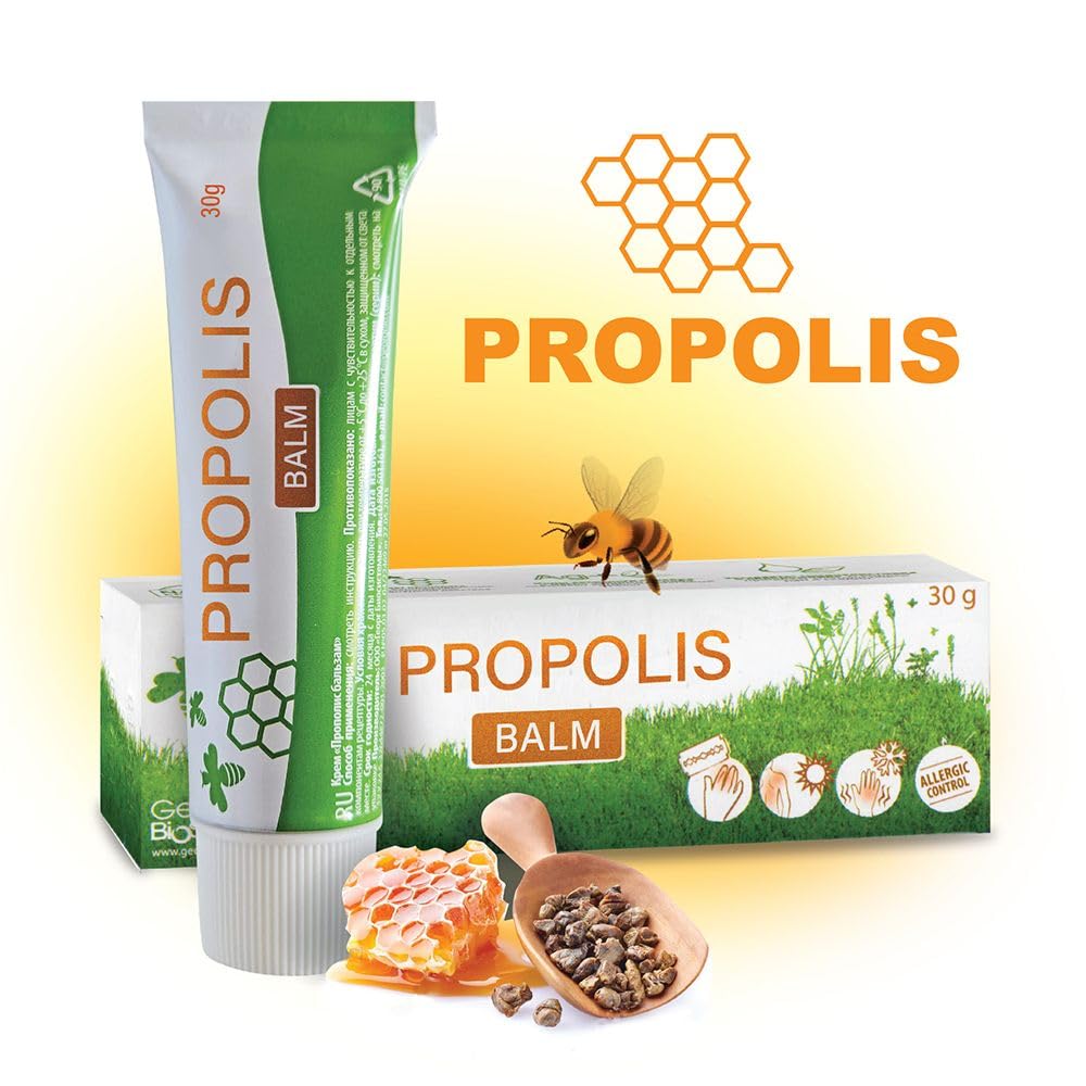 Propolis Balm – Soothing Skin Cream with Silver, Tea Tree Oil & Herbal Extracts – Moisturizing Salve for Dry, Irritated Skin & Minor Scrapes – Non-Greasy Formula – 1 oz (30g) (2 Pack)