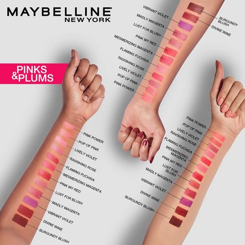 Maybelline New York Color Sensational Purple Lipstick Matte Lipstick, Vibrant Violet, 0.15 oz