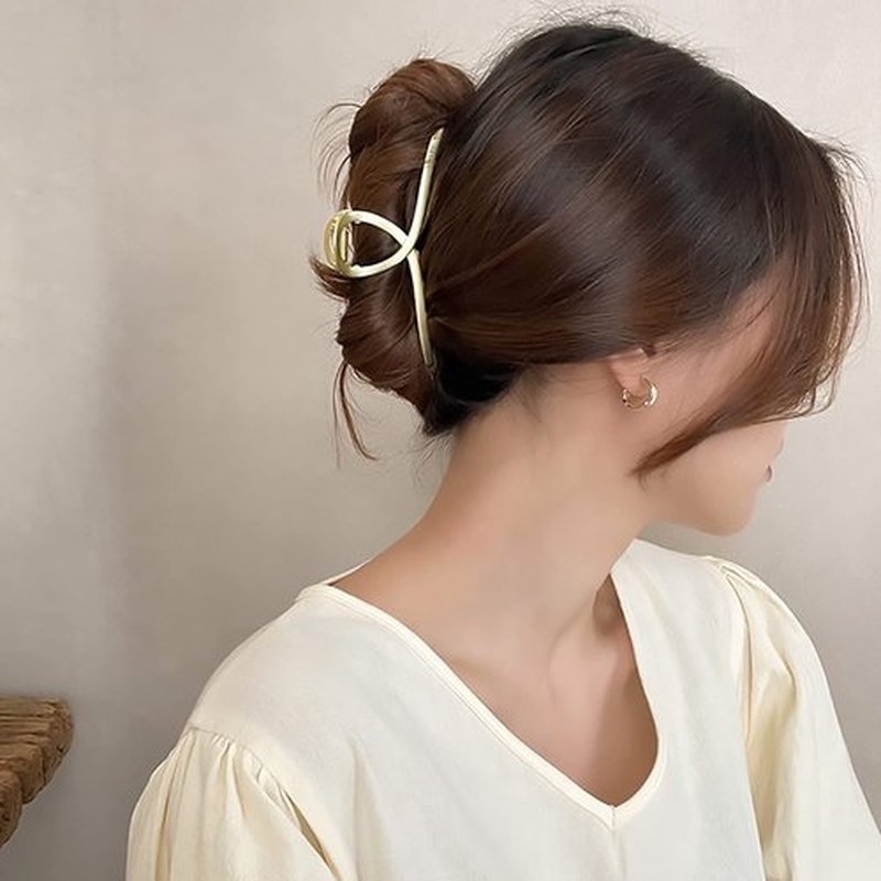 2Pack Matte Metal Hair Claw Clips Strong Hold No Slip Hair Clamp for Thin and Thick Hair Accessoriesas Gift for Women Girls (2pcs/box,Matte Gold & Rose Gold)