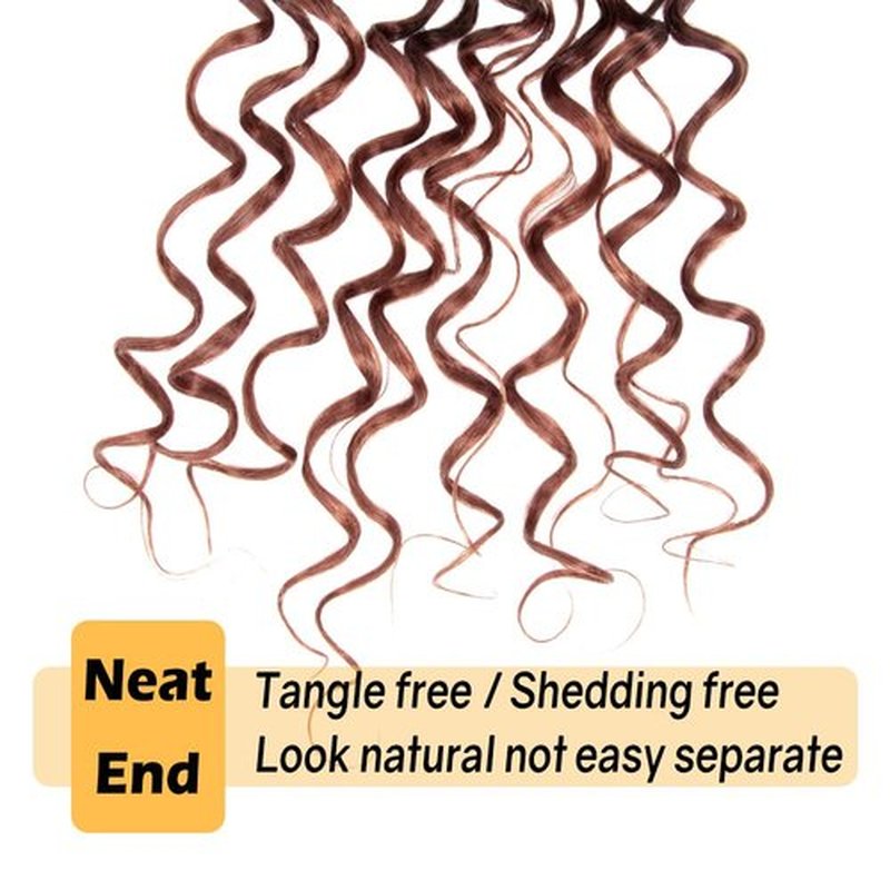 Niseyo Goddess Box Braids Crochet Hair 18 Inch 8 Packs Long Crochet Box Braids Pre Looped Curly Ends Boho Style Synthetic Hair (T350/Ombre Ginger Red)