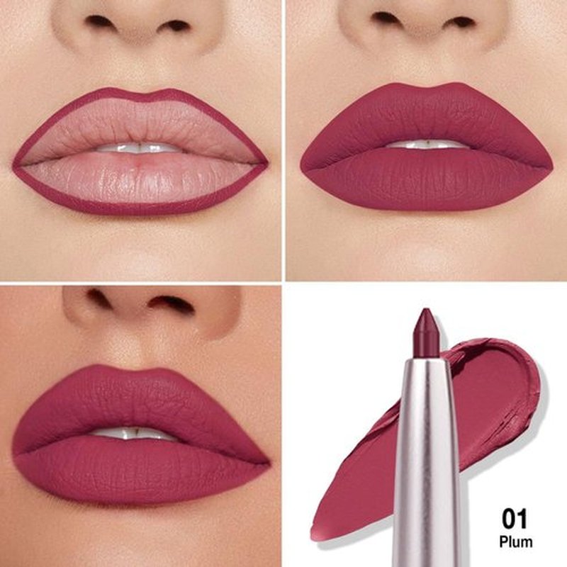 lip liner pencils, Modern Classic Lip Liner, Lip Liner Pigmented Vegan Matte, Lasting Finish Lip Liner, Luxurious Creamy Long Lasting Lip Liner, Prevents Feathering and Fading (07#Plum, 1)