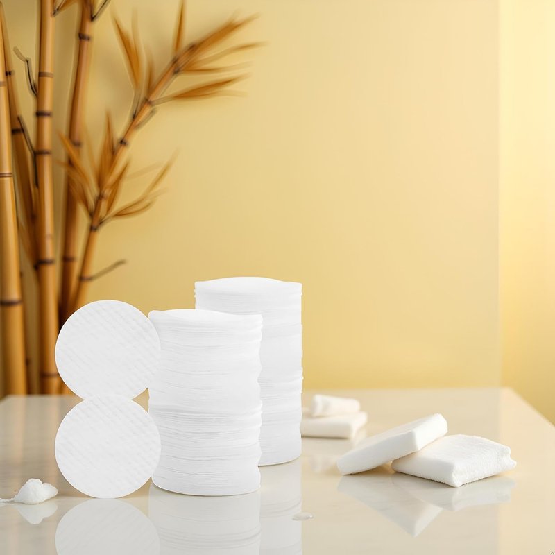150 Pcs White Soft Facial Pads Round Shape Face Cleansing Pads, Disposable Non-Woven Fabric, for Makeup Removing Blending and Skin Toner Applying Cotton Balls and Swabs, 2.36 Inches