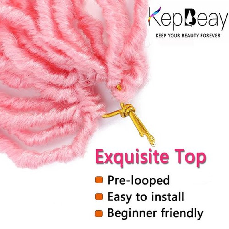Soft Locs 18Inch Crochet Hair 6Packs Faux Locs Crochet Hair Pink Pre Looped Braids Hair Synthetic Hair Extensions for Women (18 Inch (Pack of 6), Pink) …