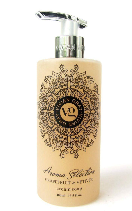 Aroma Selection Cream Soap - Grapefruit & Vetiver Scent | 13.5 FL Oz