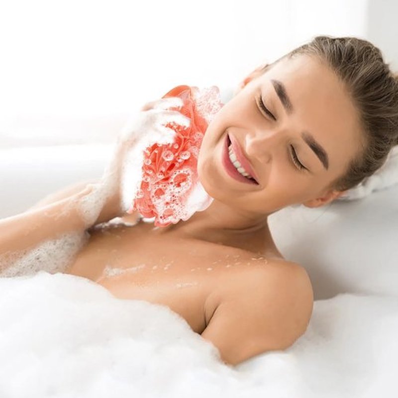 Fu Store Loofah Sponge 70g/Piece Bath Sponges Shower Loofahs Mesh Balls for Body Scrubber Wash Exfoliating Bathroom Men Women - 4 Pack Scrubber Cleaning Loofah Bathing Accessories