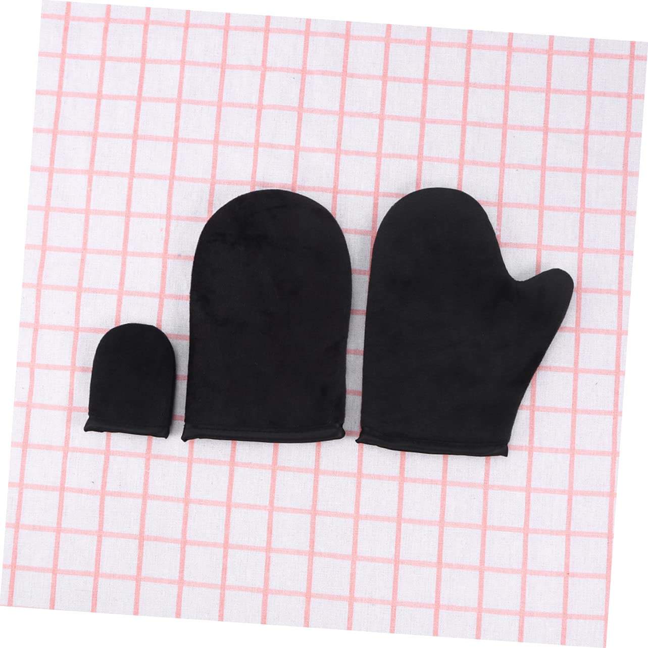 Ipetboom 2pcs Self Tanning Mitt Flocking Gloves for Even Application Sun Tanning Thumb Applicators for Oil Use and Makeup Compact Portable Design