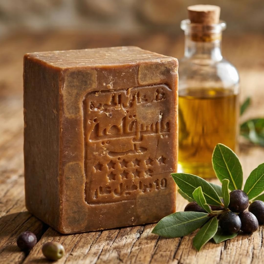 Aleppo Soap Bar, 7 oz | 50% Laurel Oil & 50% Olive Oil Natural Handmade Soap | Traditional Balanced Castile for Daily Skin Care | 200 g