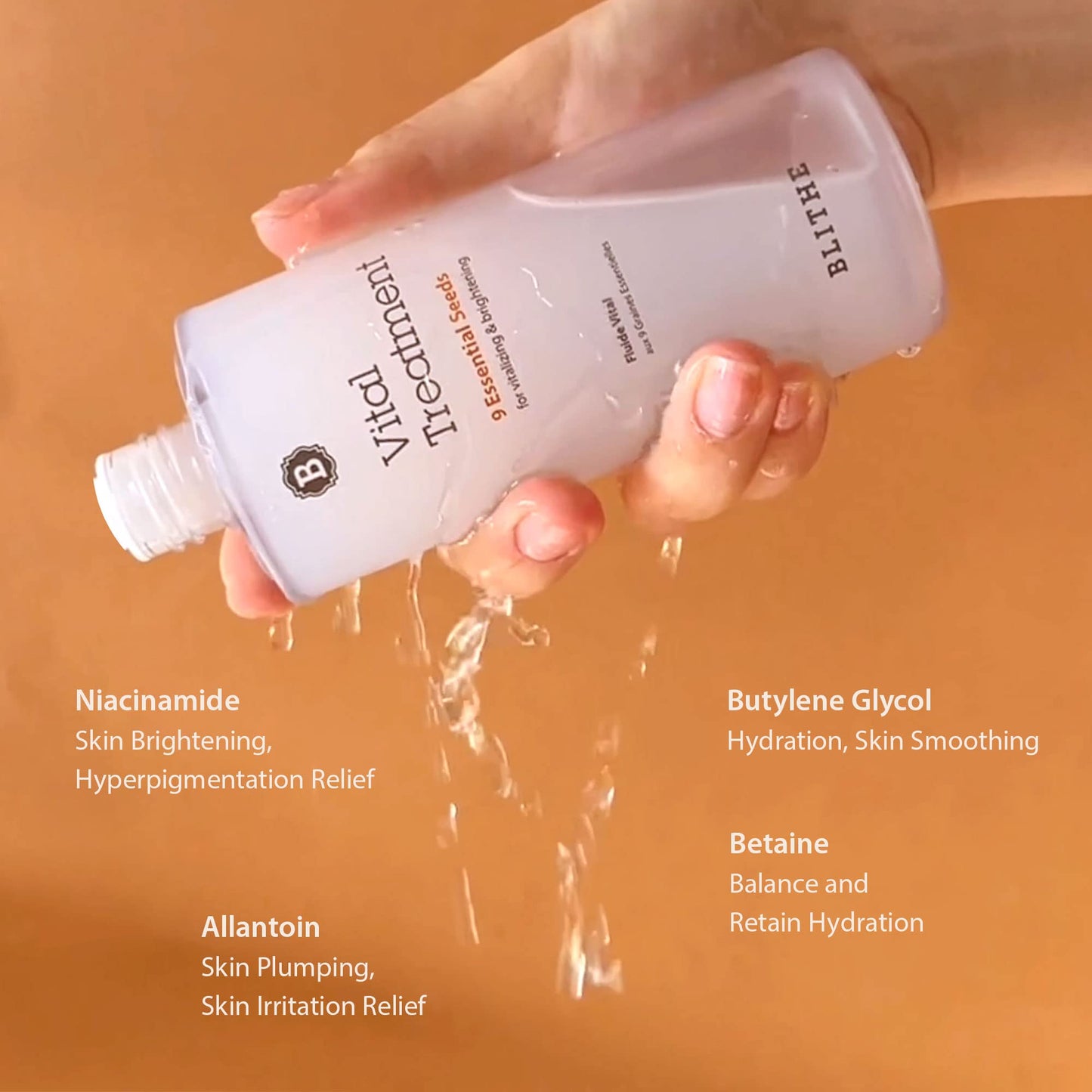 Blithe Vital Treatment 9 Essential Seeds Niacinamide Toner - Korean Skin Essence Green Tea Toner for Face, Clarifying Oily Skin Vitalizing & Dark Spots 1.83 Fl Oz
