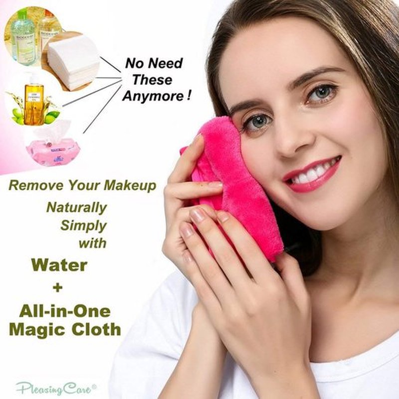 Makeup Remover Face Cleansing Cloth - Chemical-free Microfiber Reusable Facial Clean Towel, Remove Makeup Instantly with Only Water (1 Black)