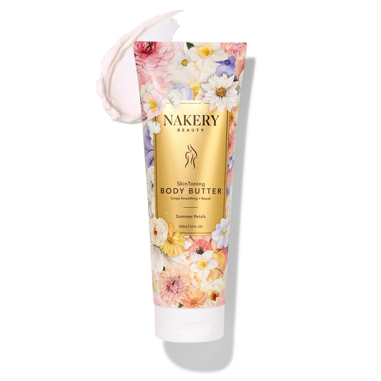 Nakery Skin Toning Body Butter for Women - Firming Body Lotion for Women - Peptide Infused Body Lotion for Crepey & Sagging Skin - Firming Lotion for Neck, Arms & Legs - Summer Petals