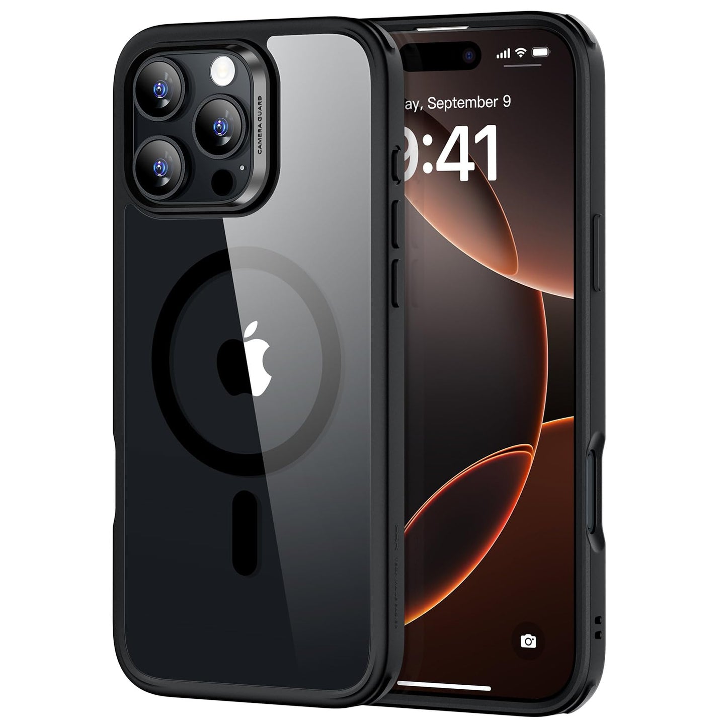 ESR for iPhone 16 Pro Case, Compatible with MagSafe, Shockproof Military-Grade tection, Magnetic iPhone Case for iPhone 16 Pro, Classic Hybrid Case (HaloLock), Clear Black
