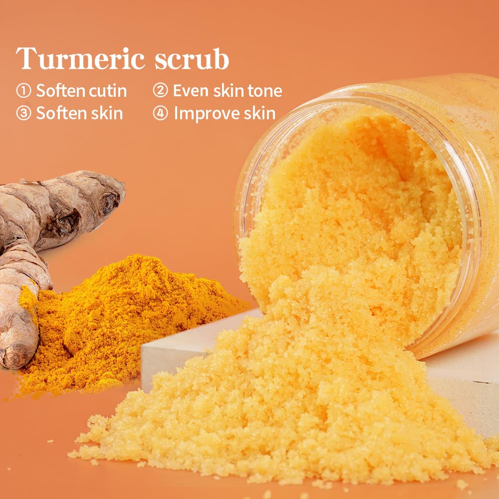 Turmeric Body Scrub - Moisturizing & Exfoliating Formula for Glowing Skin | 8 oz