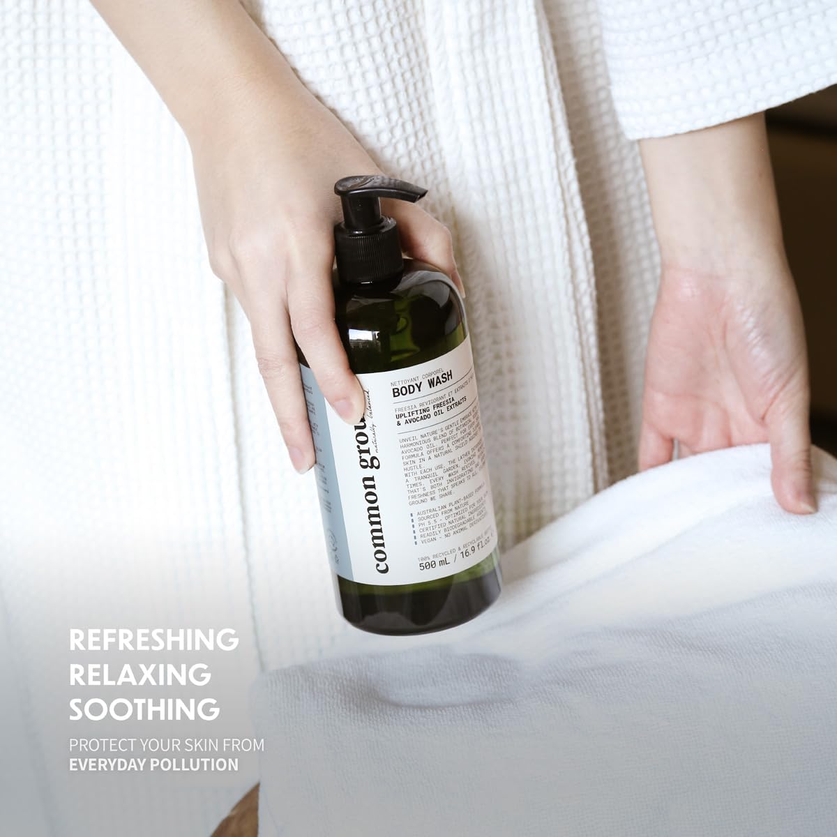 COMMON GROUND Natural Body Wash - Paraben & Cruelty Free, Vegan, Plant-Based, Botanical Scent & Avocado Oil Extracts - All Skin Types, Men & Women, Sensitive, Refill