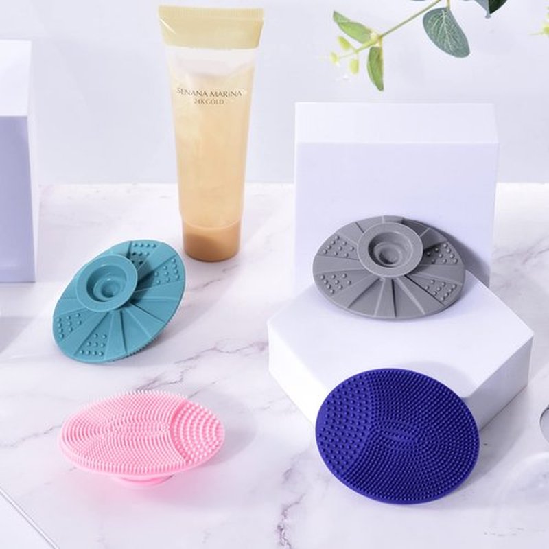 INNERNEED Silicone Face Cleansing Scrubber, Exfoliating Scrub Manual Handheld Facial Brush Blackhead Remover, Food-Grade Soft Bristle (Pack of 4)