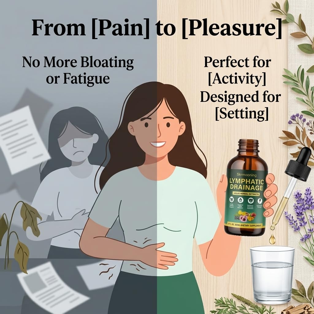 Lymphatic Drainage Drops - 2Pcs Organic Lymphatic Drainage Supplement, Supports overall fluid balance & daily wellness, Ease feelings of temporary bloating & Vitality, Enhances Clarity ,2 Fl oz