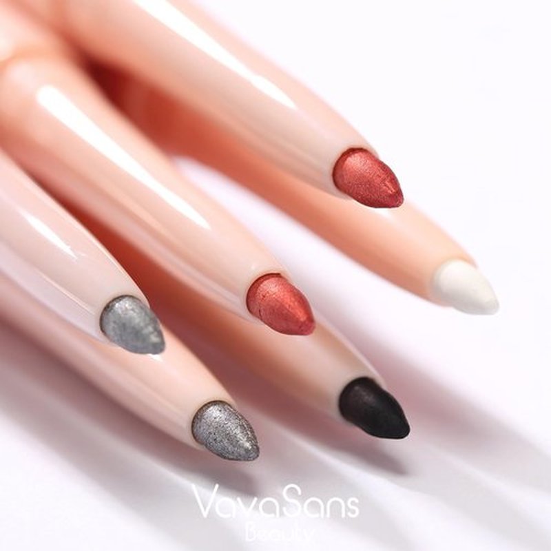 VavaSans Gel Eyeliner Mechanical Pencil White and Pink Dual Ended Two Color Retractable Eye Liner Pigmented Smooth Creamy Textured Waterproof Smudge Proof Long Lasting Makeup