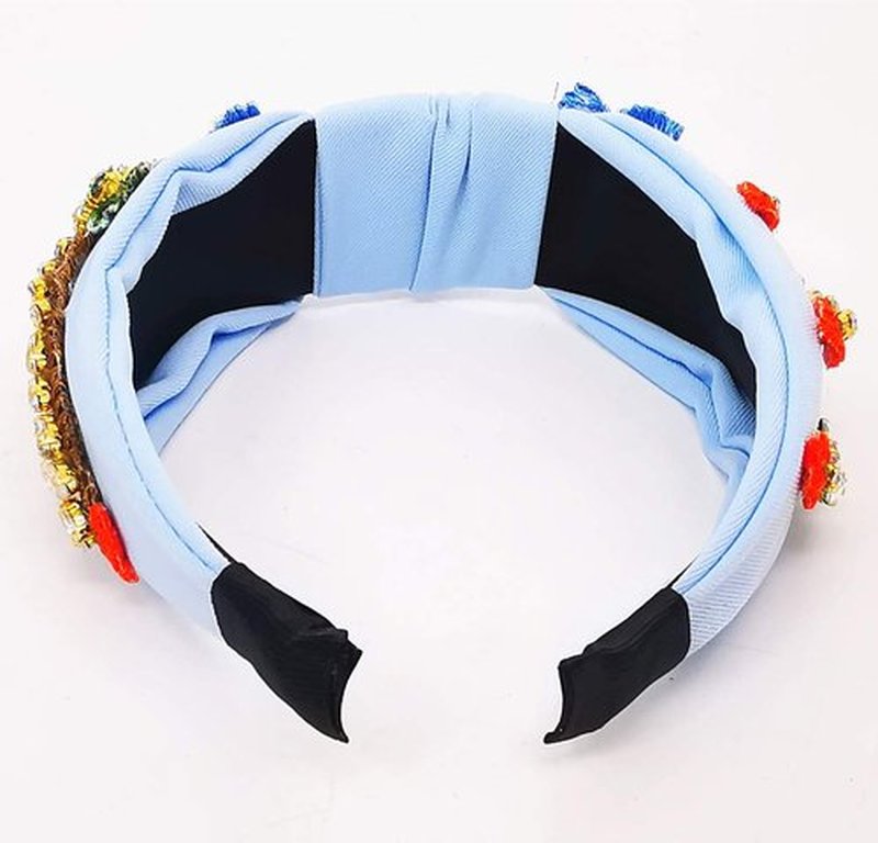 QTMY Rhinestone Crystal Headbands for Women,Hair Hoop Accessories Headwear Jewelry,522Blue
