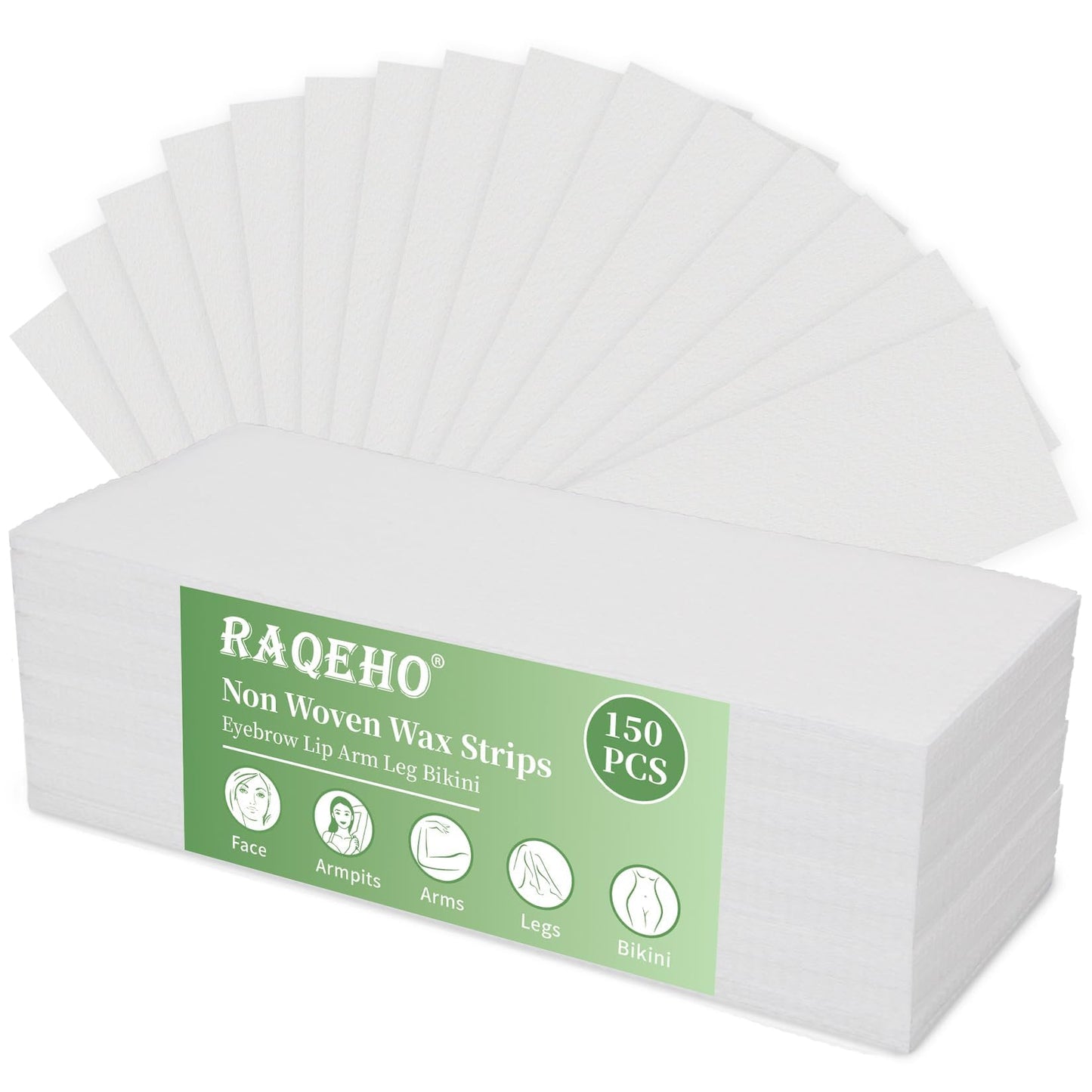 RAQEHO 150 Non Woven Wax Strips - Large Wax Paper Sheet for Hair Removal