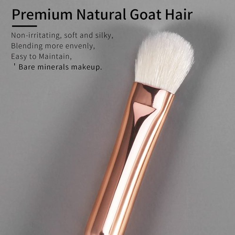 Natural Goat Hair Eyeshadow Brush, ENZO KEN Medium Smudge Eye Shadow Brush, Shader Eye Shadow Brush, Eye Smudge Brush, Single Natural Hair Makeup Brush, Single Eyeshadow Brush, Eye Brushes. Pink,E403M