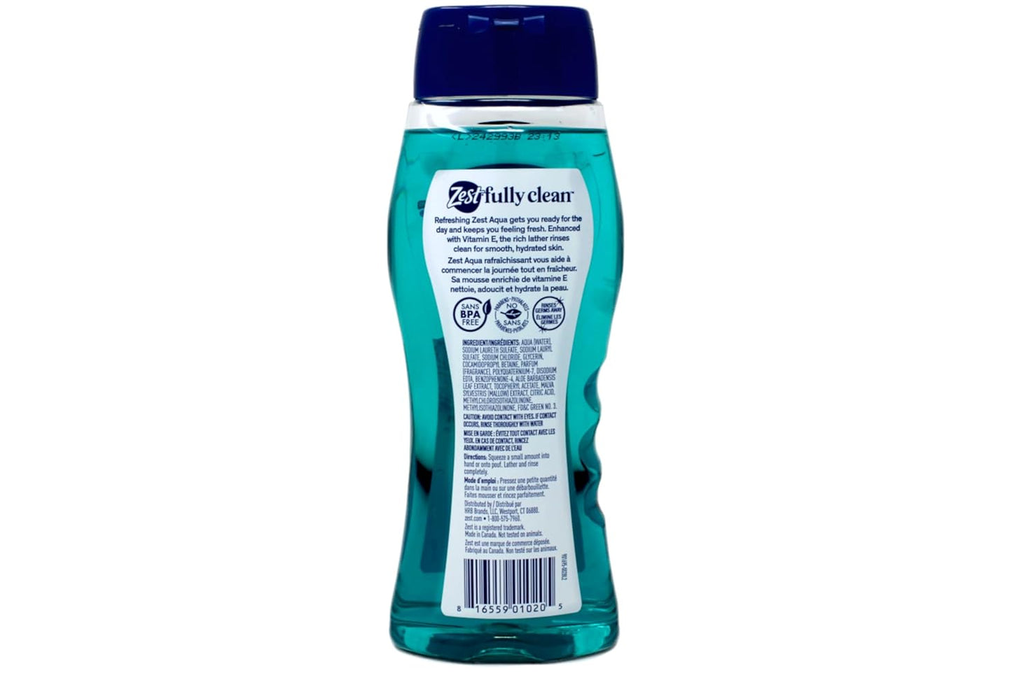 Zest Body Wash Aqua - 18 oz, Pack of 5