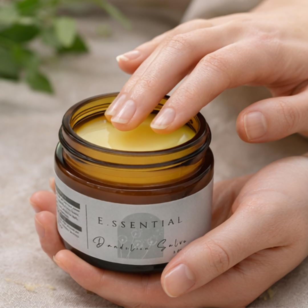 E.ssential Premium Dandelion Salve, deeply moisturizing and healing, 2 oz