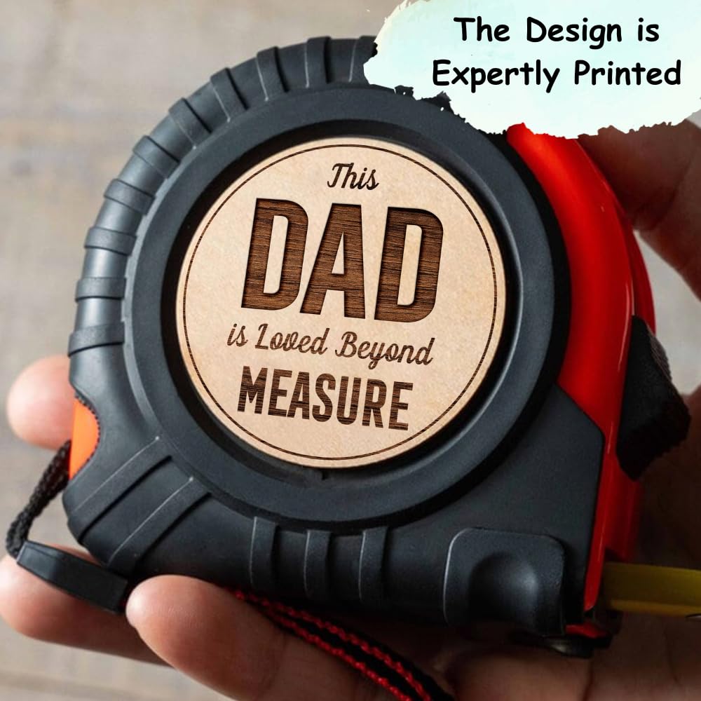 GOSSBY Dad Measuring Tape - Father's Day, Birthday, Christmas, Tool Gift for Dad from Daughter, Son, Kids - Stocking, Basket Stuffers - 25ft Tape Measure for Woodworking, Carpenter, Men