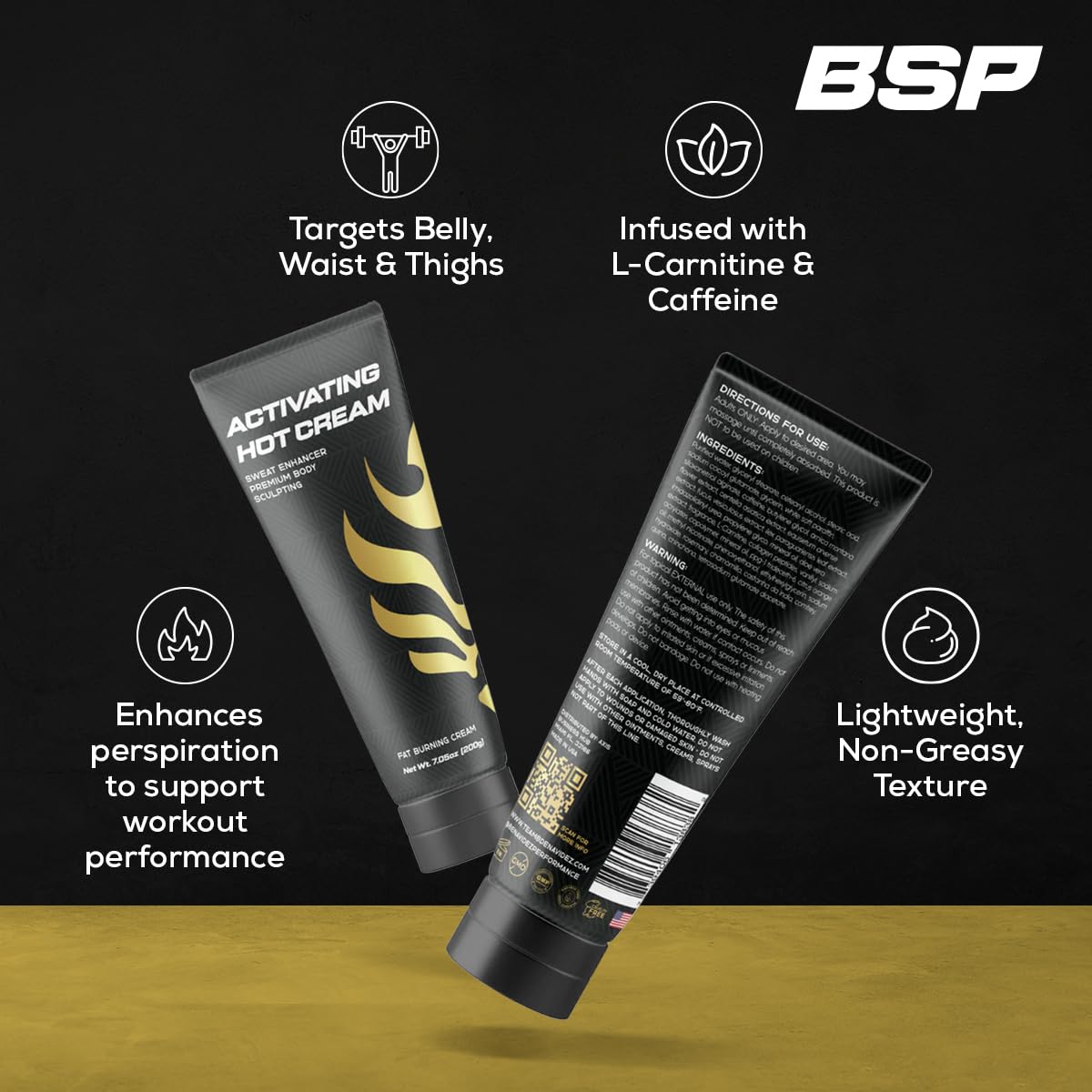 Benavidez Activating Hot Cream – Sweat Enhancer & Fat Burner Gel with L-Carnitine & Caffeine – Thermogenic Workout Cream for Belly, Waist & Thighs – Cellulite & Body Sculpting Support – 200g