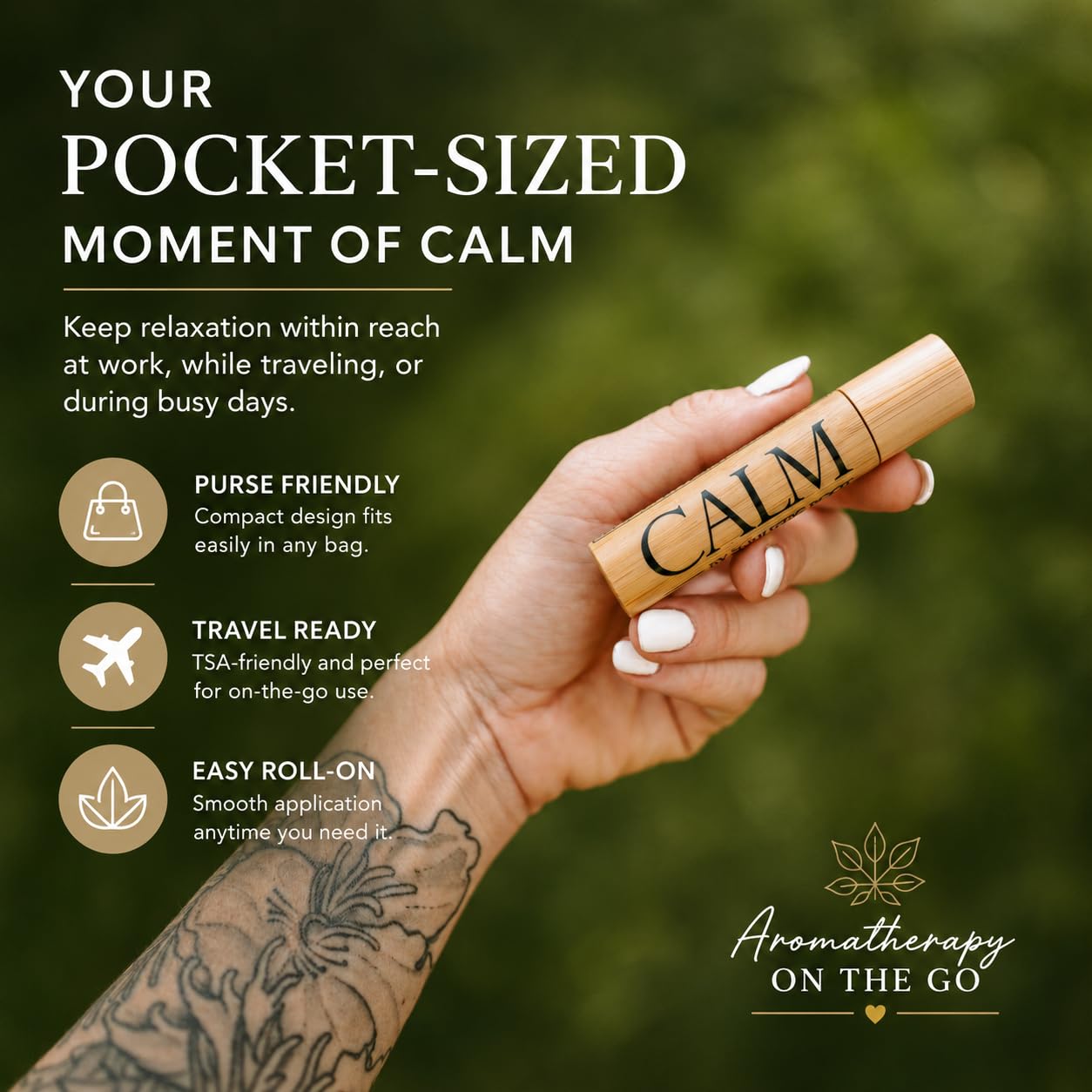 Soulistic Root Calm Essential Oil Roller, Calm Essential Oil Roll On Blend, 10ml Glass Roller- Stress Relief, Essential Oil Blends, Aromatherapy Self Care Products for Women