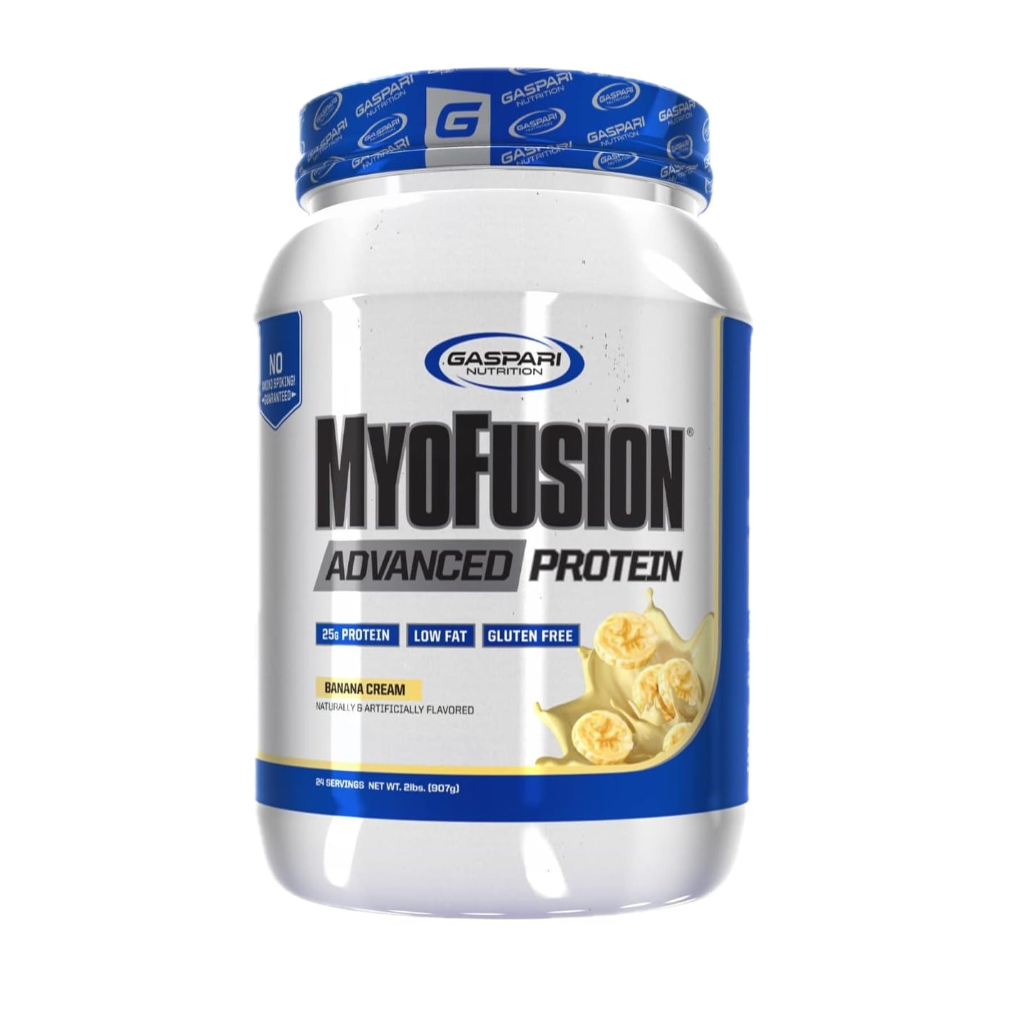 Gaspari Nutrition Myofusion Advanced Protein, Protein Blend with Whey Protein, Casein Protein and Isolate Protein, Low Fat and Gluten Free (2lbs, Cookies and Cream)