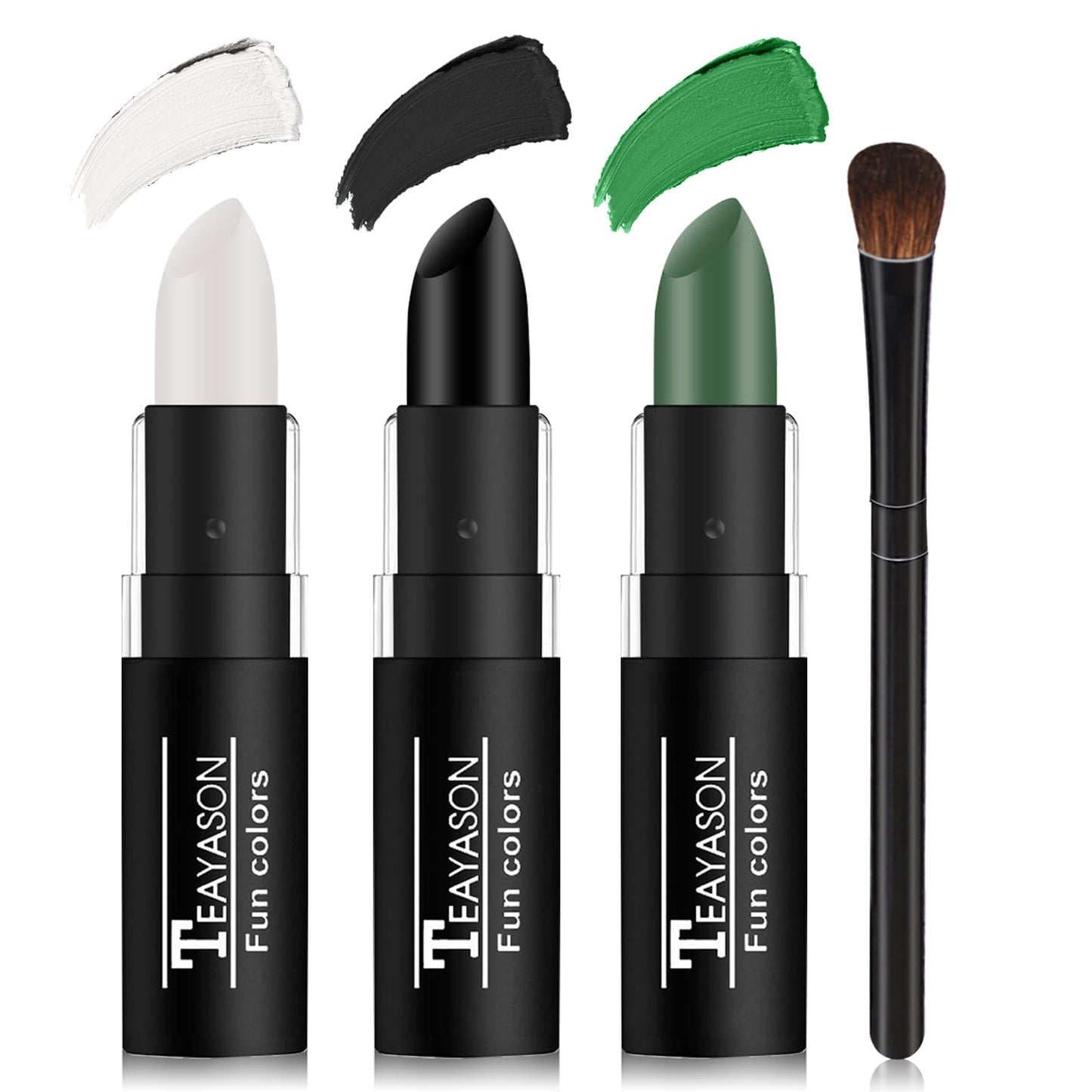 DAMUSI 3 Colors Body Face Paint Sticks Professional Eye Black Stick