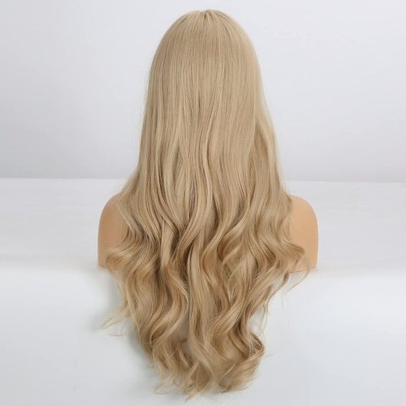 BERON 26 Inches Blonde Wig Long Wavy Wig Blonde Wig with Bangs Golden Blonde Wig for Women Daily and Party Wig Cap Include