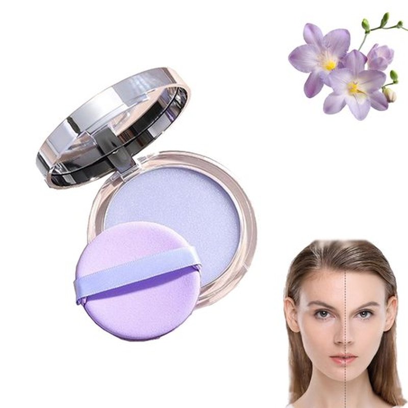 Pressed Setting Powder, Lasting Waterproof Makeup, Matte Wet And Dry Powder, Matte Smooth Setting Powder Makeup, Suitable for All Skin Types, with Powder Puff