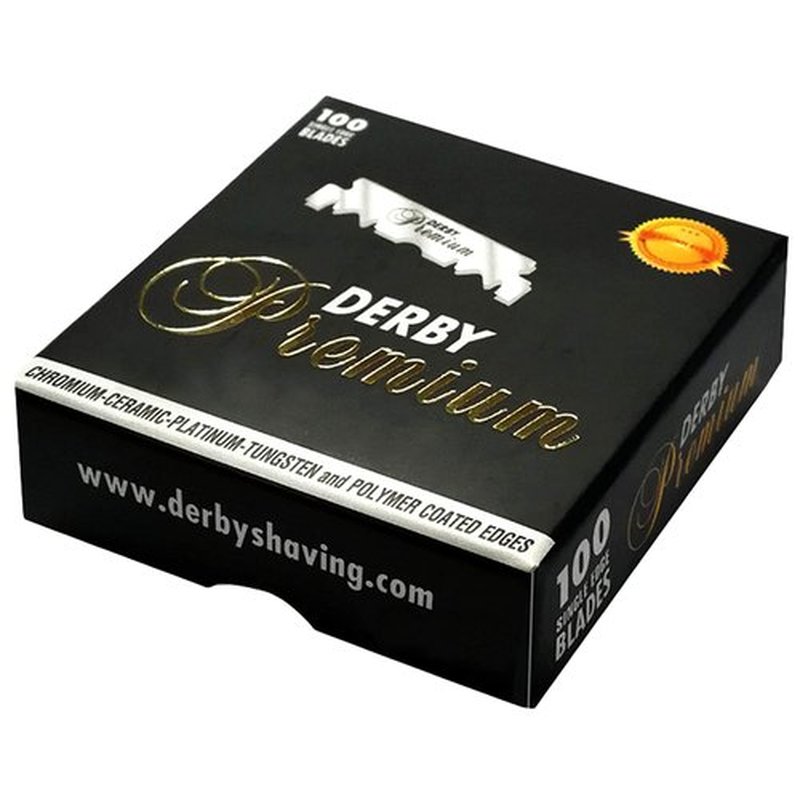 The Shave Factory Straight Edge Razor Kit (Black/Barber No24 50ml Cologne / 100 Derby Premium Single Edge Razor Blades)