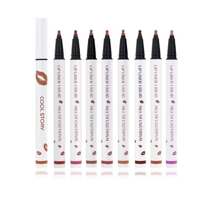 Trmonol Cool Story Longwear Liquid Lip Liner, Cool Story Lip Liner Liquid, Cool Story Lip Liner Stain, Liquid Lip Liner Pen, 2-in-1 Waterproof Lipstick Lip Liner, Matte Liquid Lipstick (1 Set, 1)