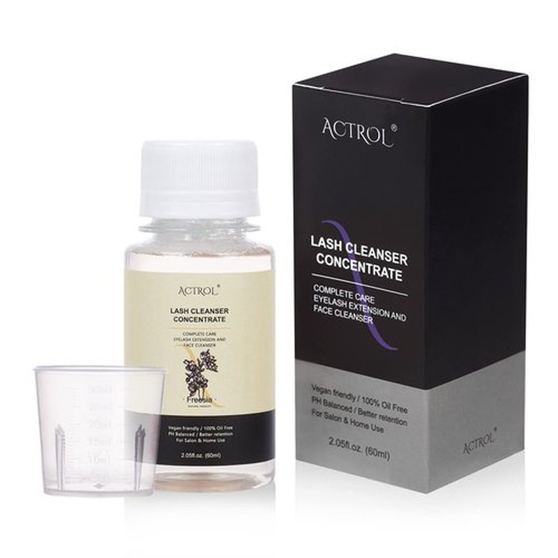 ACTROL Eyelash Cleanser Concentrate 60ml Freesia Professional Lash Shampoo Foaming Cleanser DIY Non-lrritating Wash for Extensions Lashes with Salon Home Care-Makes 12 Bottles